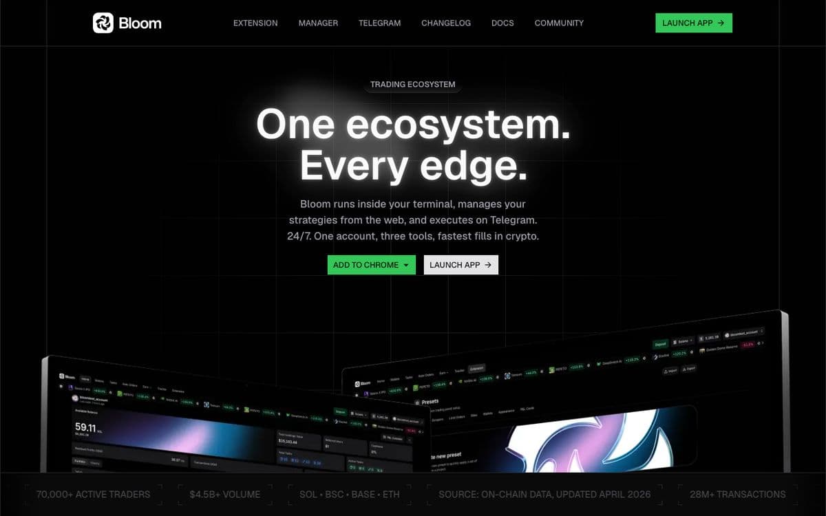 Screenshot of the Bloom web interface