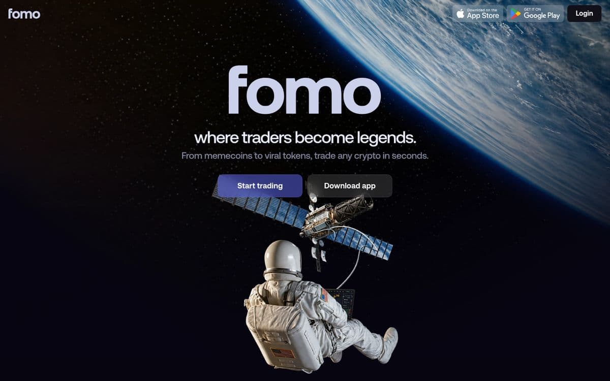Screenshot of the FOMO web interface