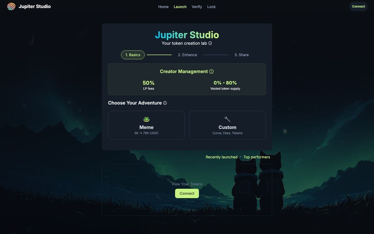 Screenshot of the Jupiter Studio web interface