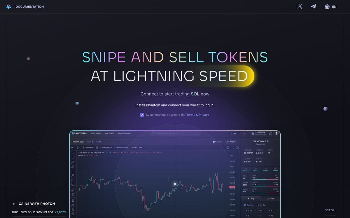 Screenshot of the Photon web interface